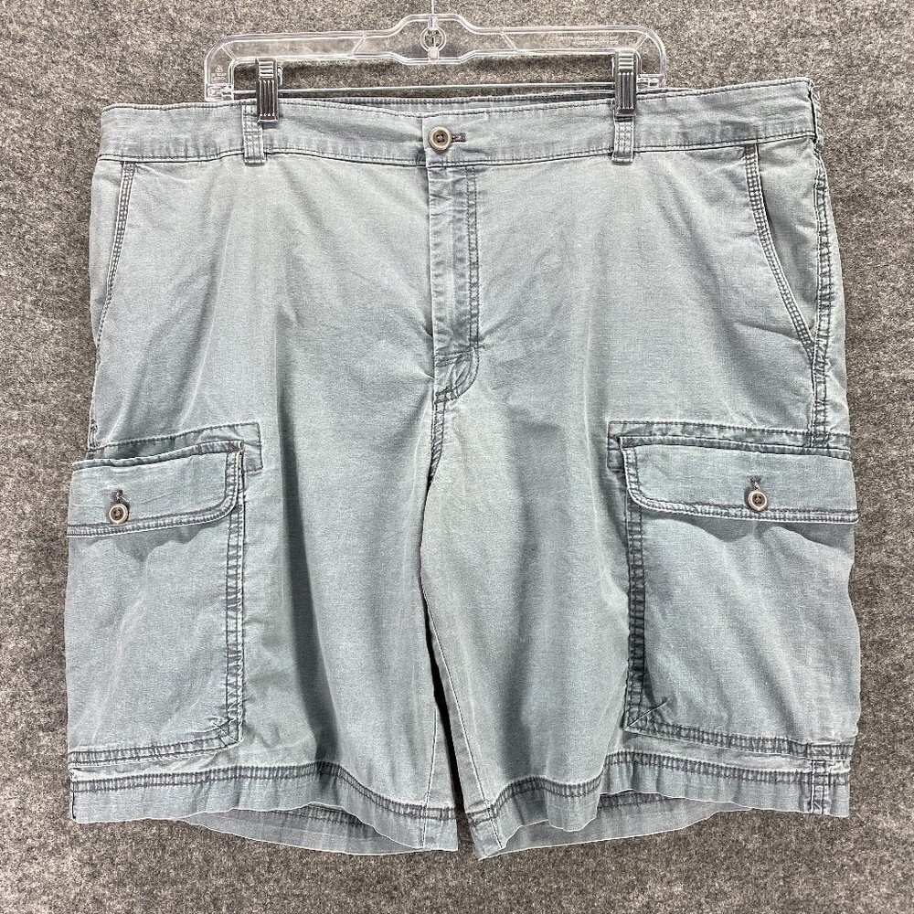 IZOD Cargo Shorts Men 42 Gray Stretch High Rise Flat Front Casual Pockets Lounge